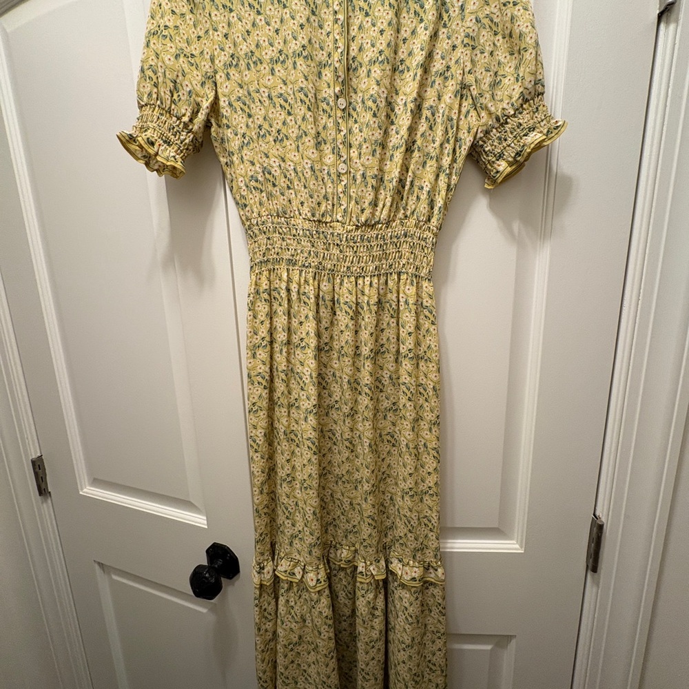 Max Studio Yellow Floral Long Sleeve Dress
